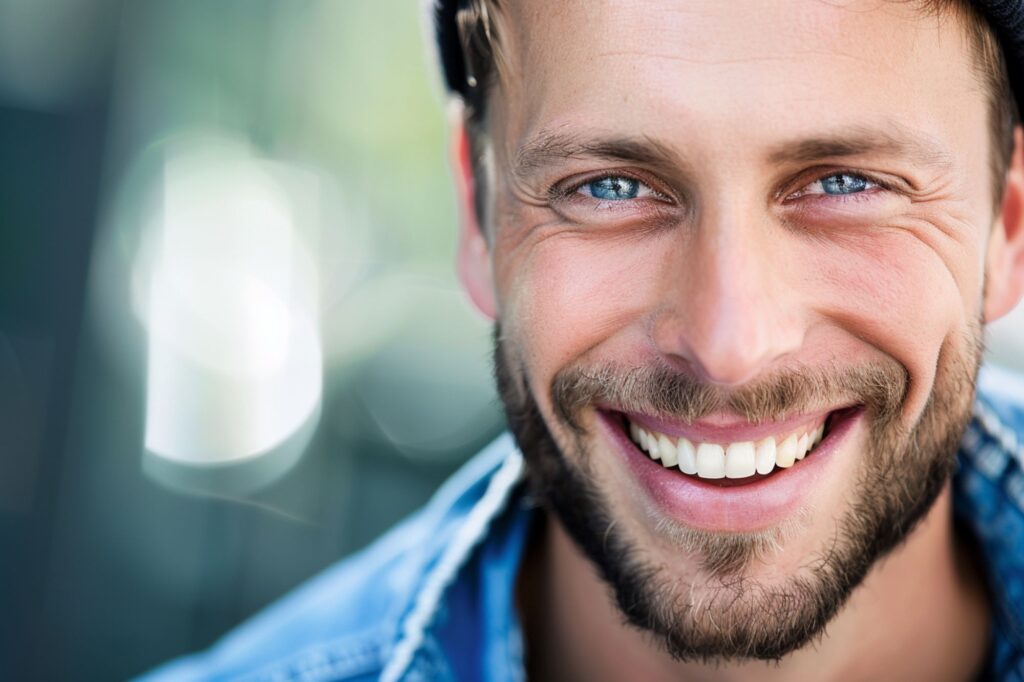 A portrait of a man smiling